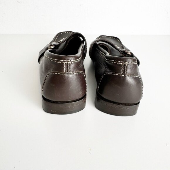 Celine Brown Leather Contrast Stitching Loafer size 35.5 C - Picture 4 of 8